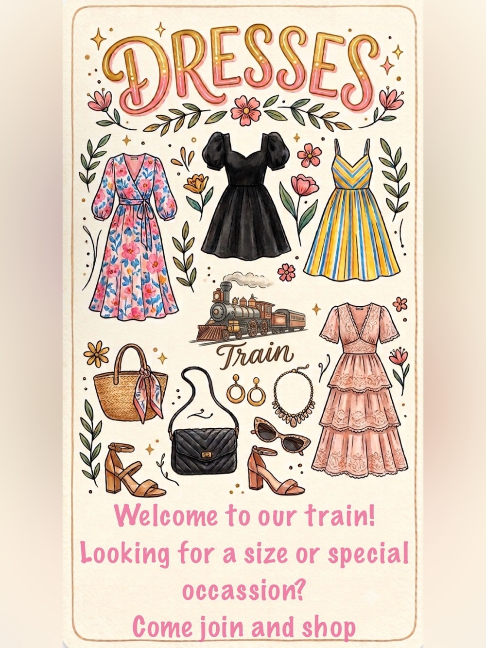next 8/14 Dresses Train - sign up in comments!